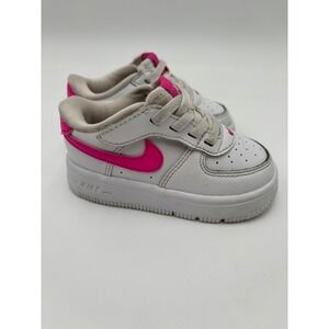 Nike Force 1 Low Toddler Shoes White Pink FN0236-102 Size 5.5C‎ Kids Sneaker